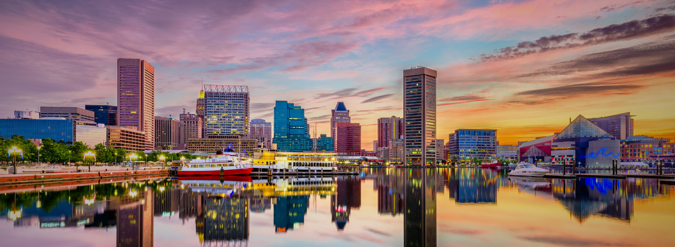 Baltimore harbor and skyline