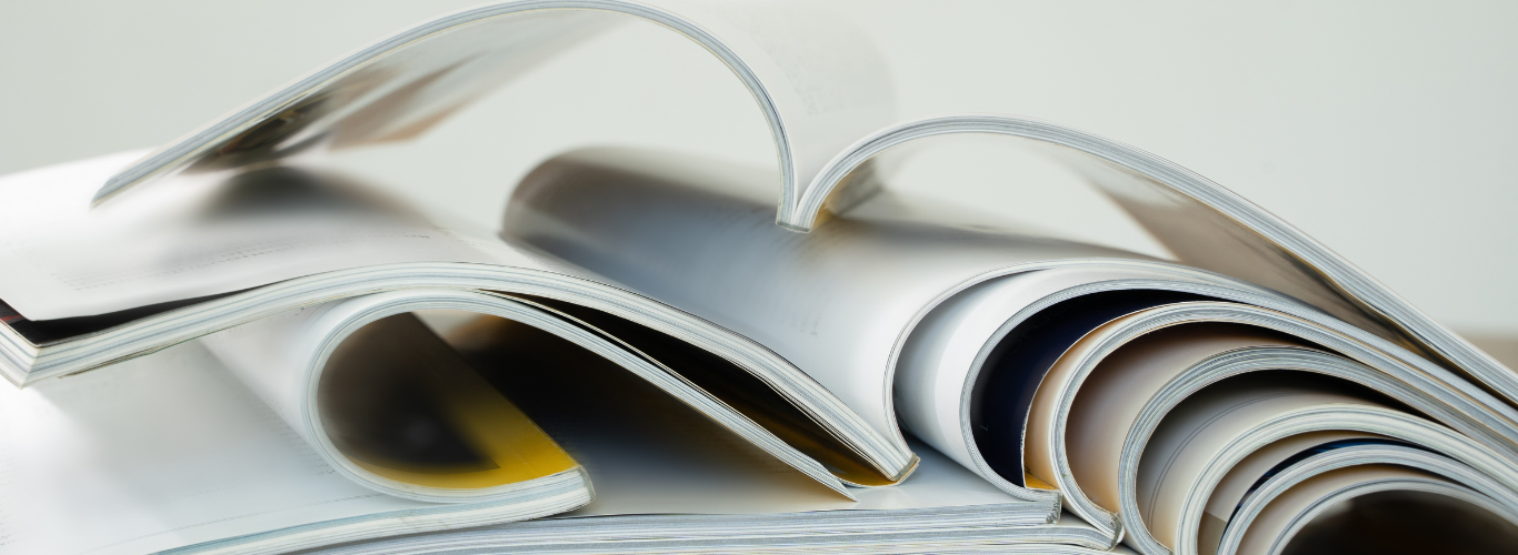A stack of journal publications
